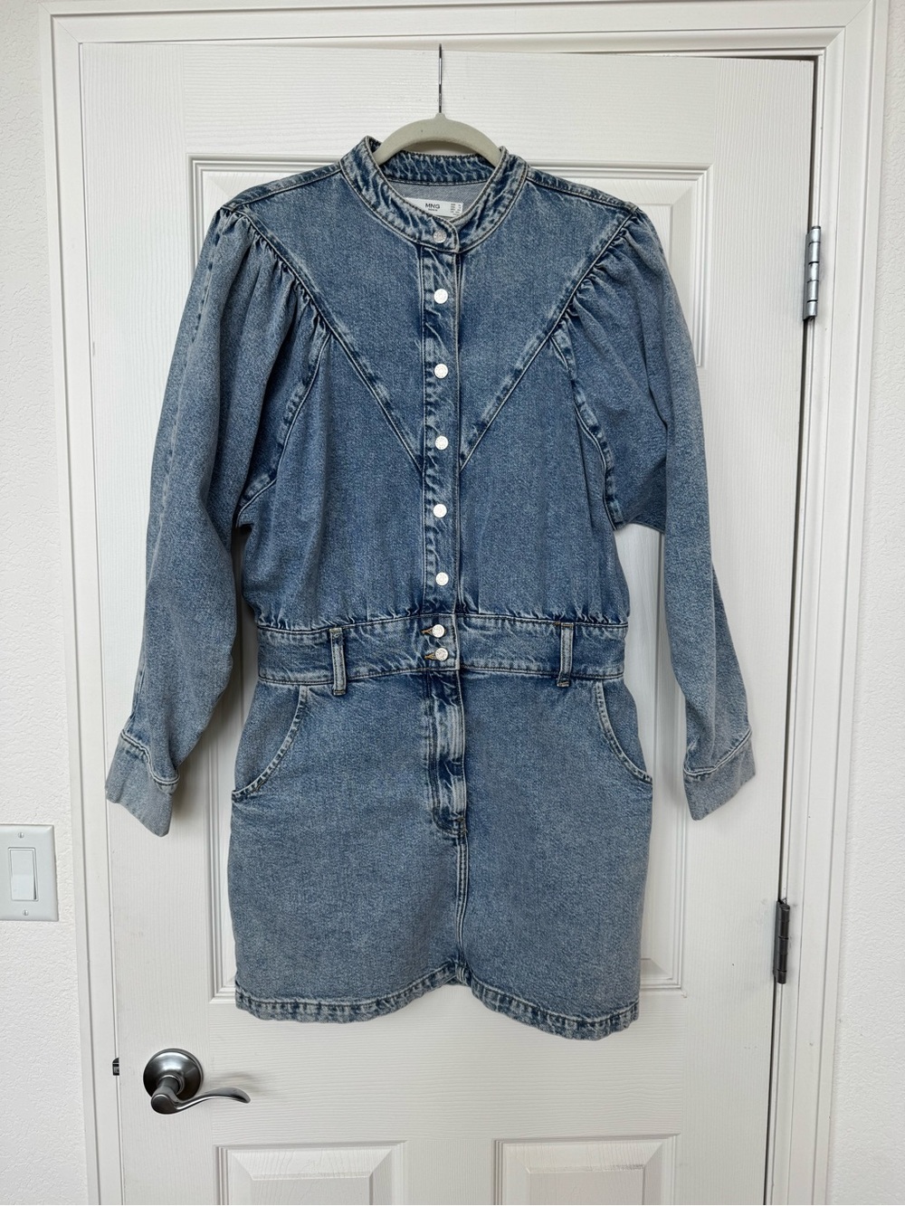 Mango Vintage-Inspired Blue Denim Dress